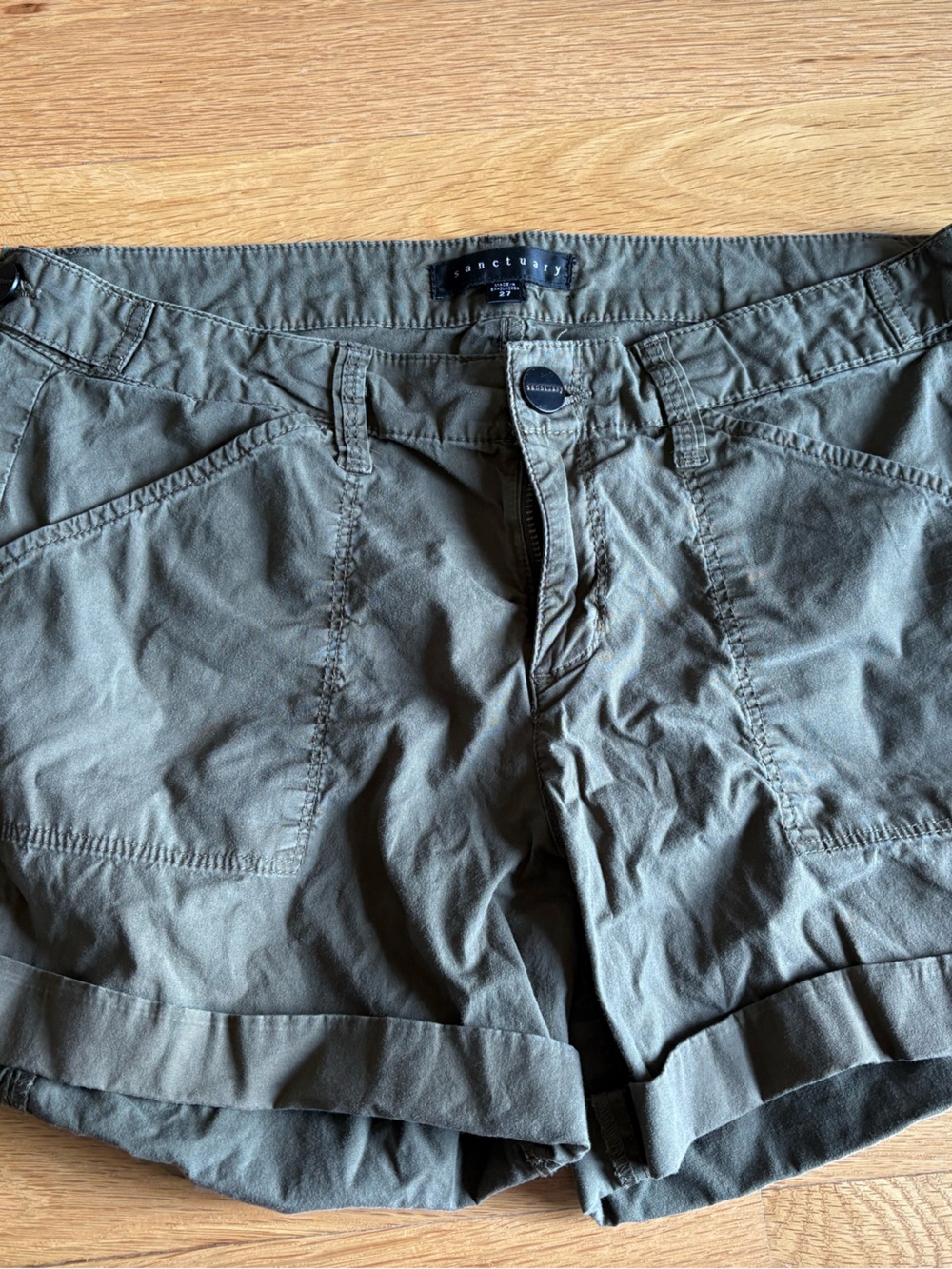 Sanctuary Olive Green Cargo Shorts